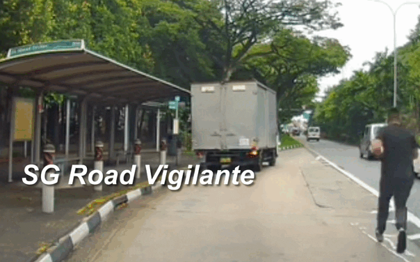 motorcyclist lorry grass