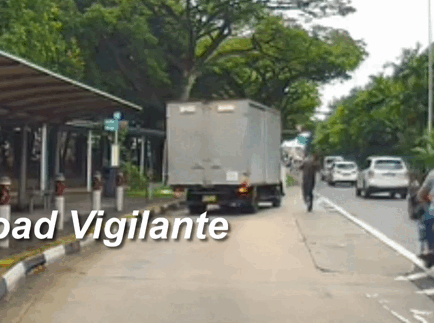 motorcyclist lorry grass