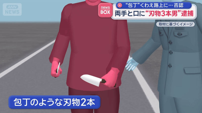 man knives mouth police