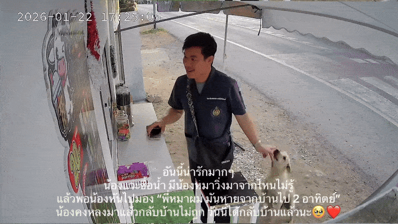 man reunited dog drinks attention