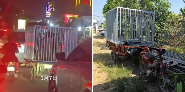 person transported cage cambodia