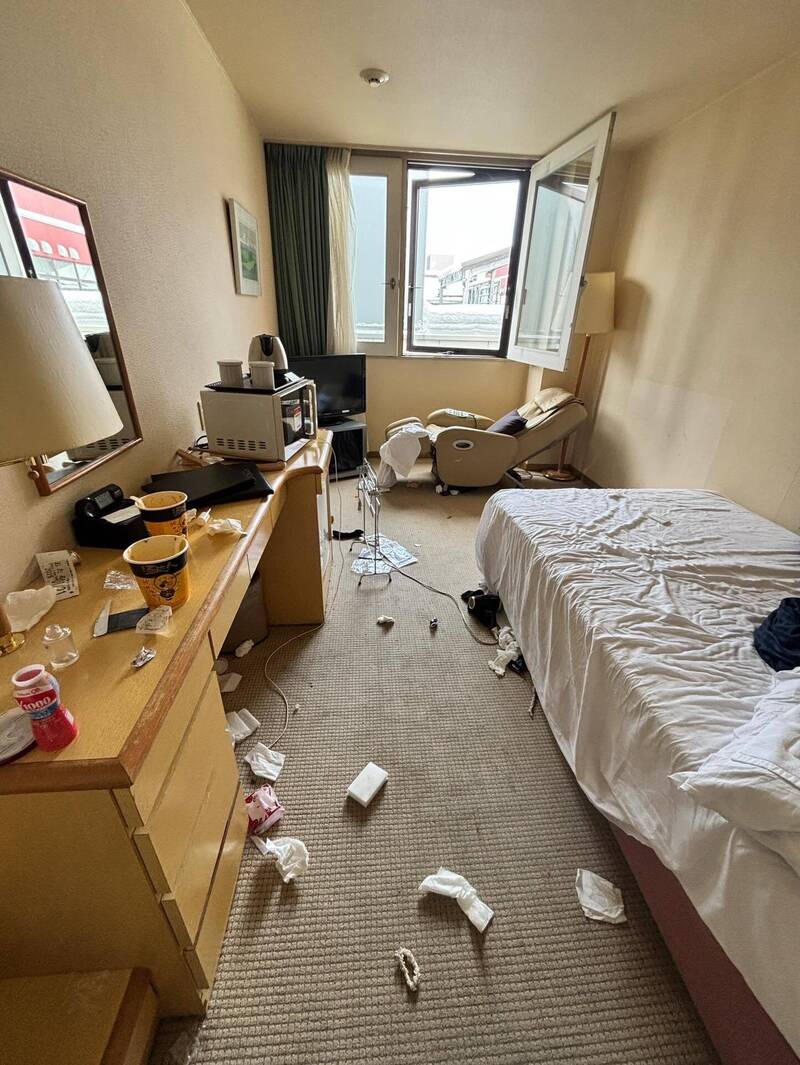 hotel employee room garbage