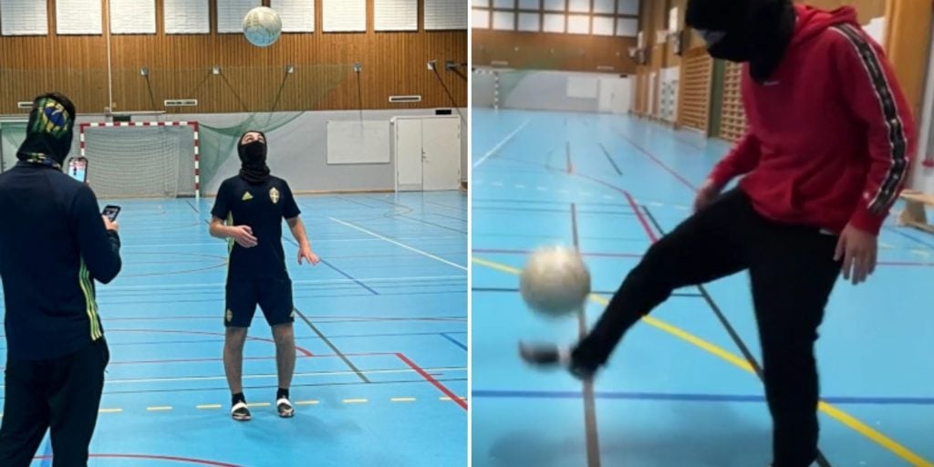 swedish football player juggling