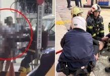 taiwan man fire firefighters