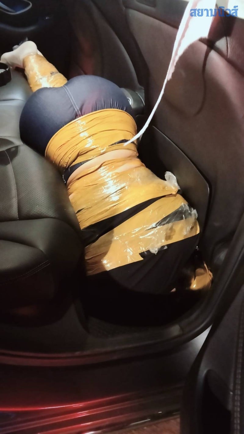 woman duct tape vehicle bound