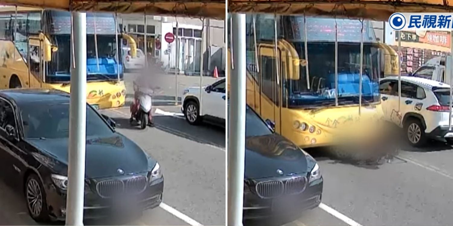 woman trapped under bus taiwan