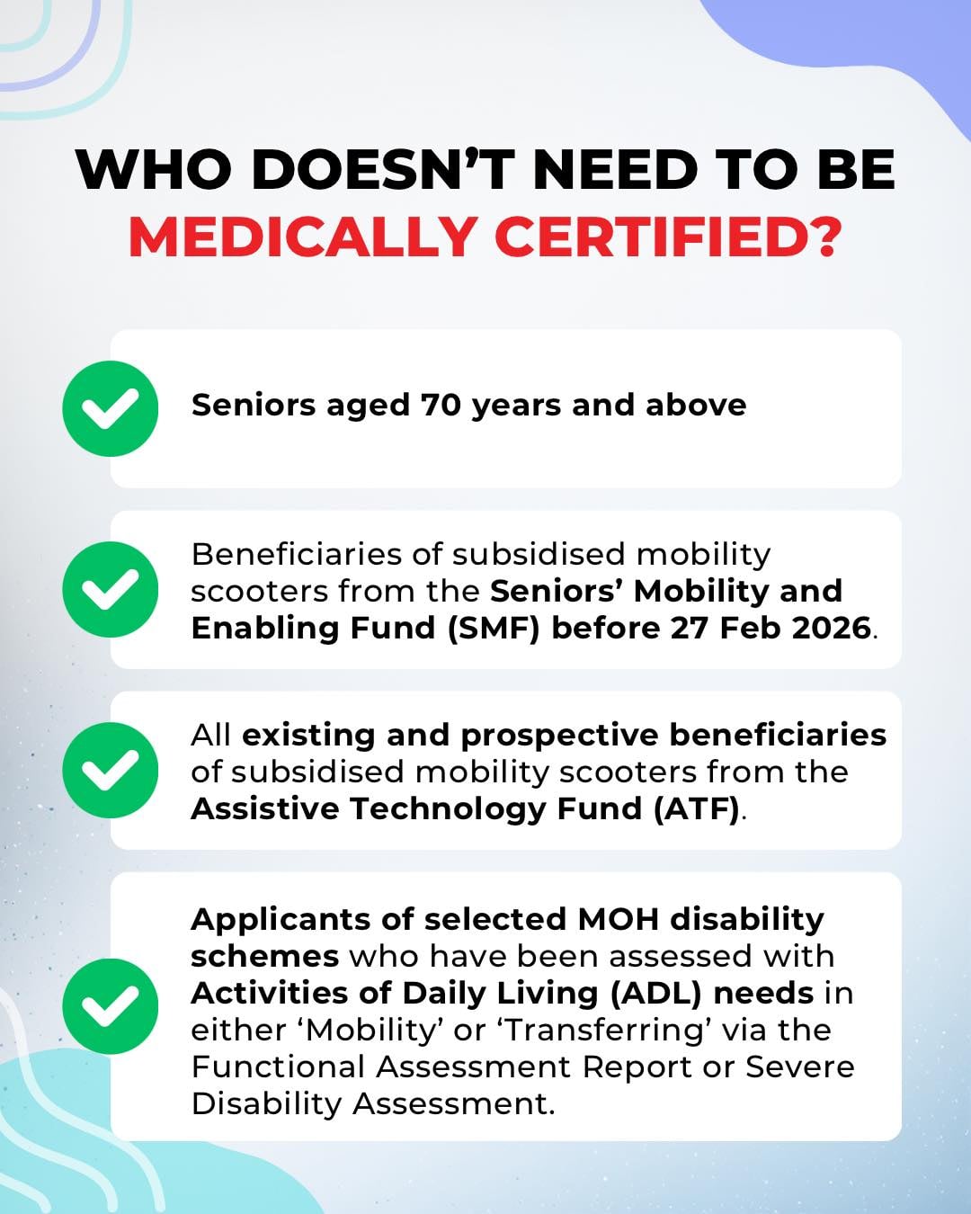 medical certificate not needed to ride PMA