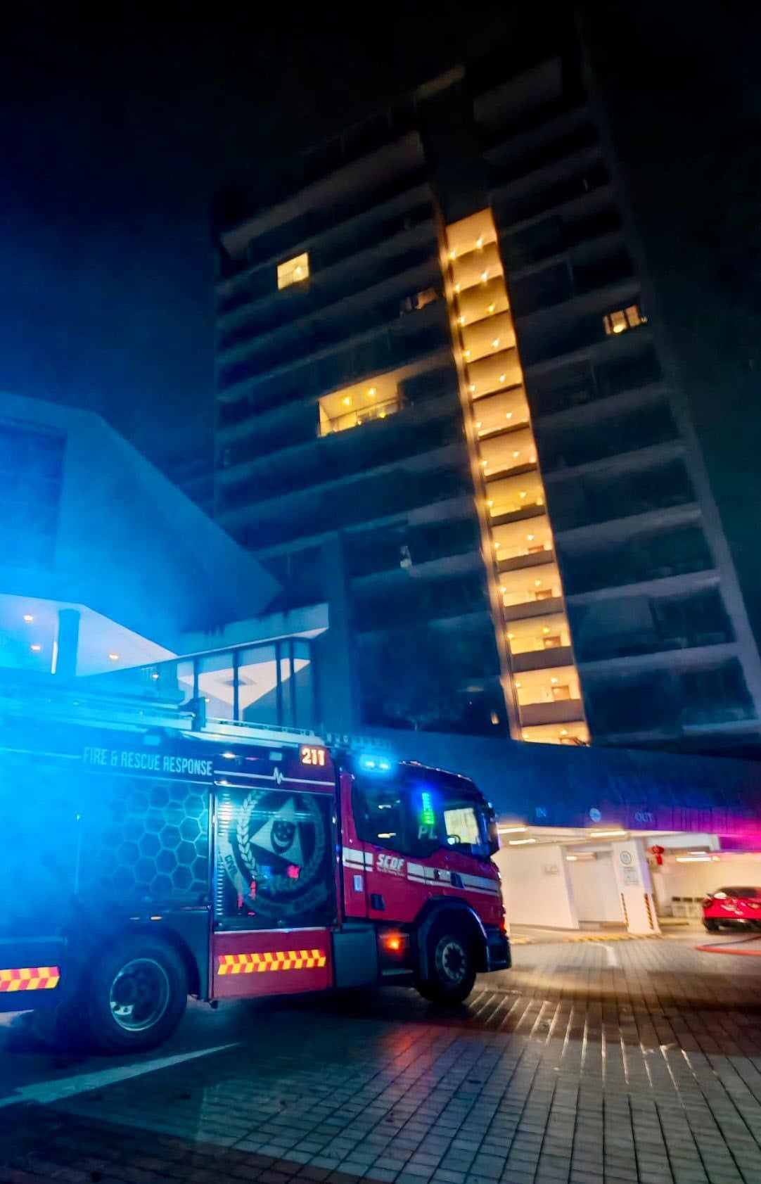 SCDF arriving at Kovan condo