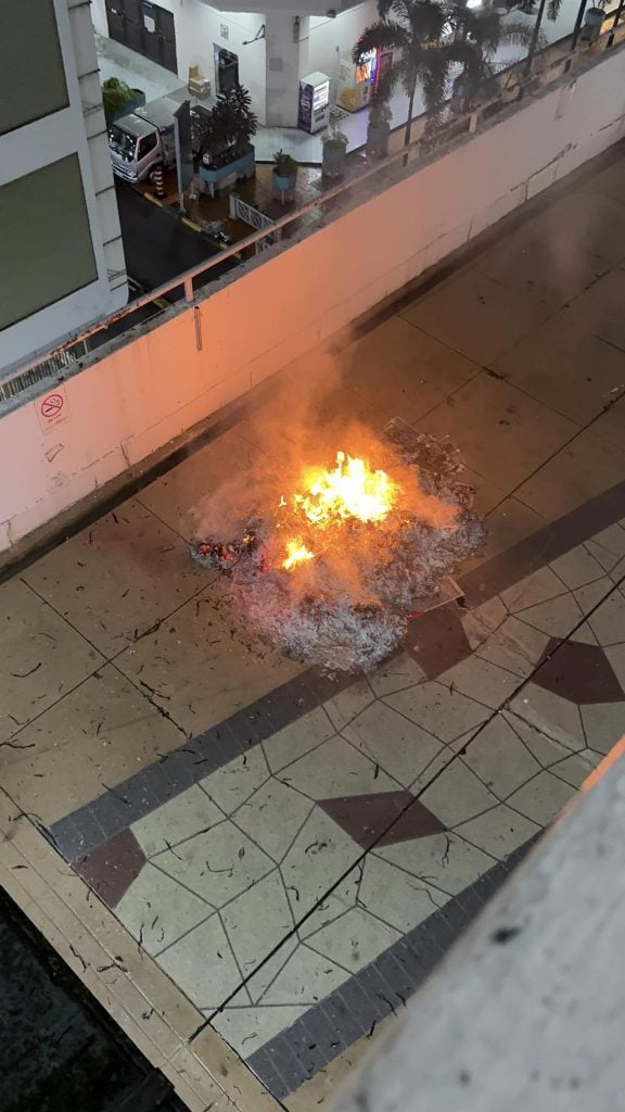 joss paper burning at void deck