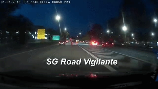 malaysian car cuts across chevron