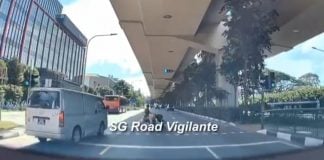 woman jaywalking with child