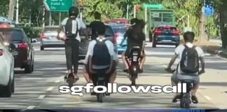 teens riding pmd on road