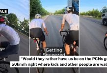 cyclists racing along Tanah Merah Coast Rd