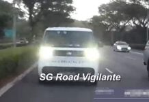 van flashing headlights