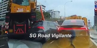 mobile crane hits car
