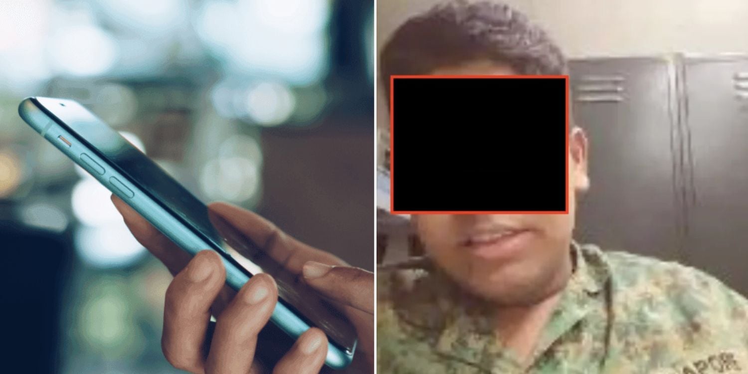 A man dressed in a SAF uniform is facing scrutiny online after screenshots of the man filming himself inside his bunk in his camp surfaced.