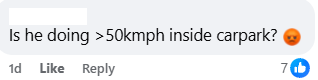 above 50 kmh in carpark
