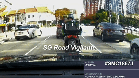 motorcycle behind car