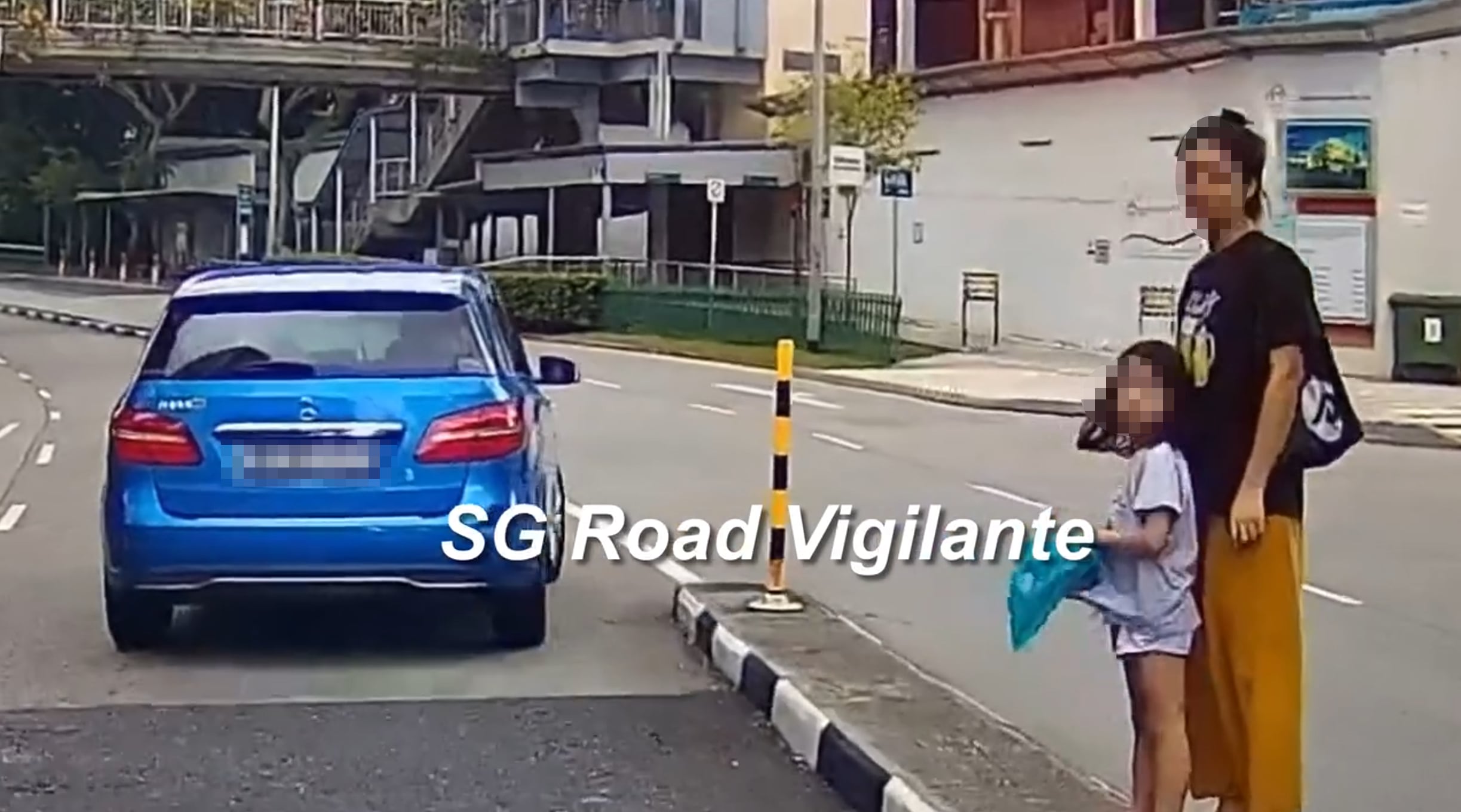 driver jaywalking child