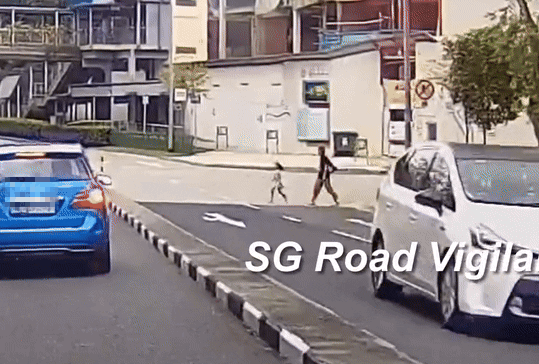 driver jaywalking child