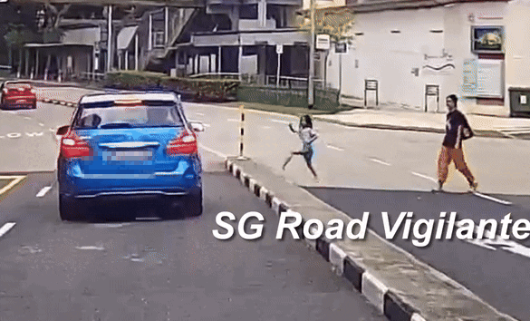 driver jaywalking child