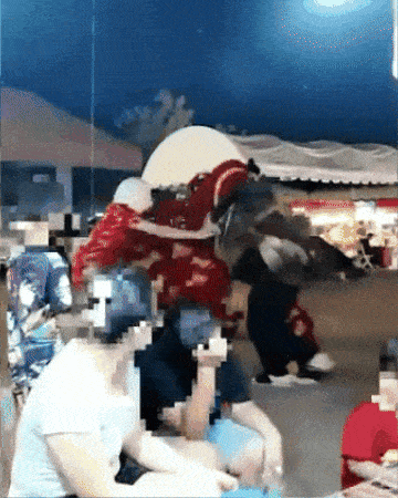 police lion dance thief