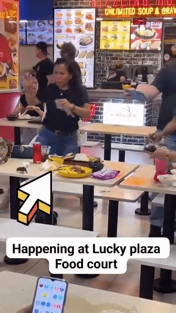 woman moves bag away