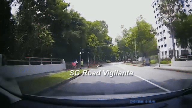 rider crosses road before checking for traffic