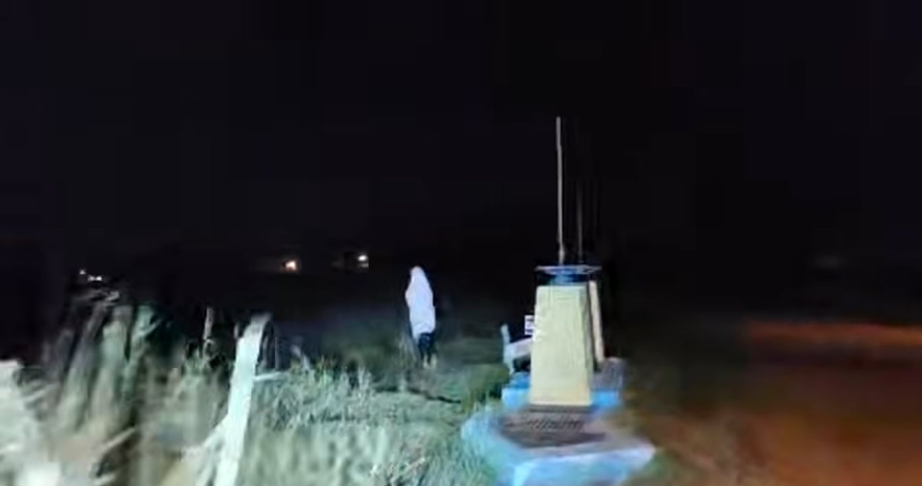 ghost man white cloth hopping