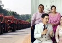 groom 20 tractors wedding