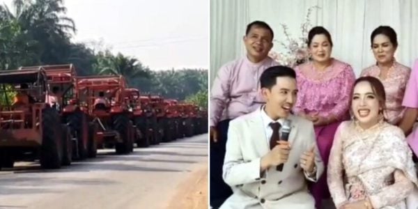 groom 20 tractors wedding