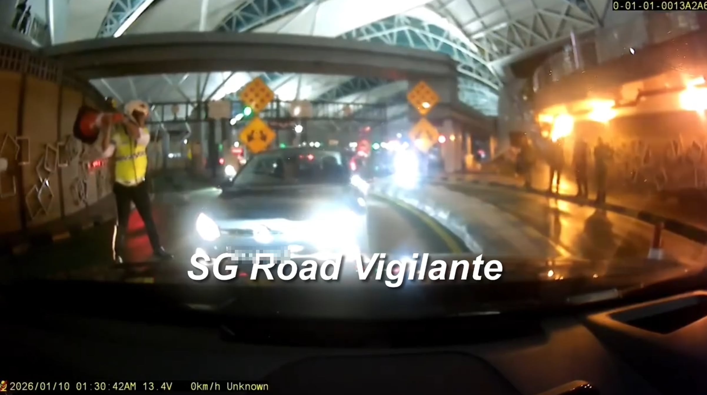 johor checkpoint car cone