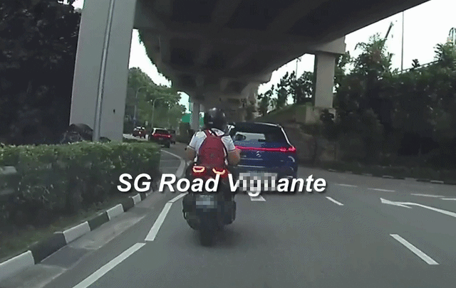 motorcyclist brake car