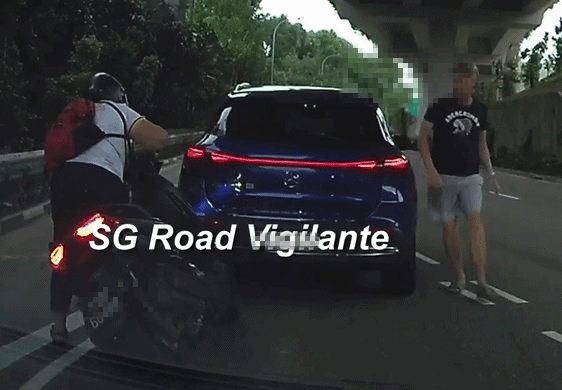 motorcyclist brake car