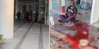 man hacked commercial building