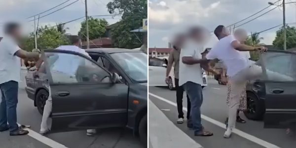 man punches threatens elderly driver