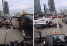 motorcyclist car door