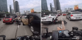 motorcyclist car door