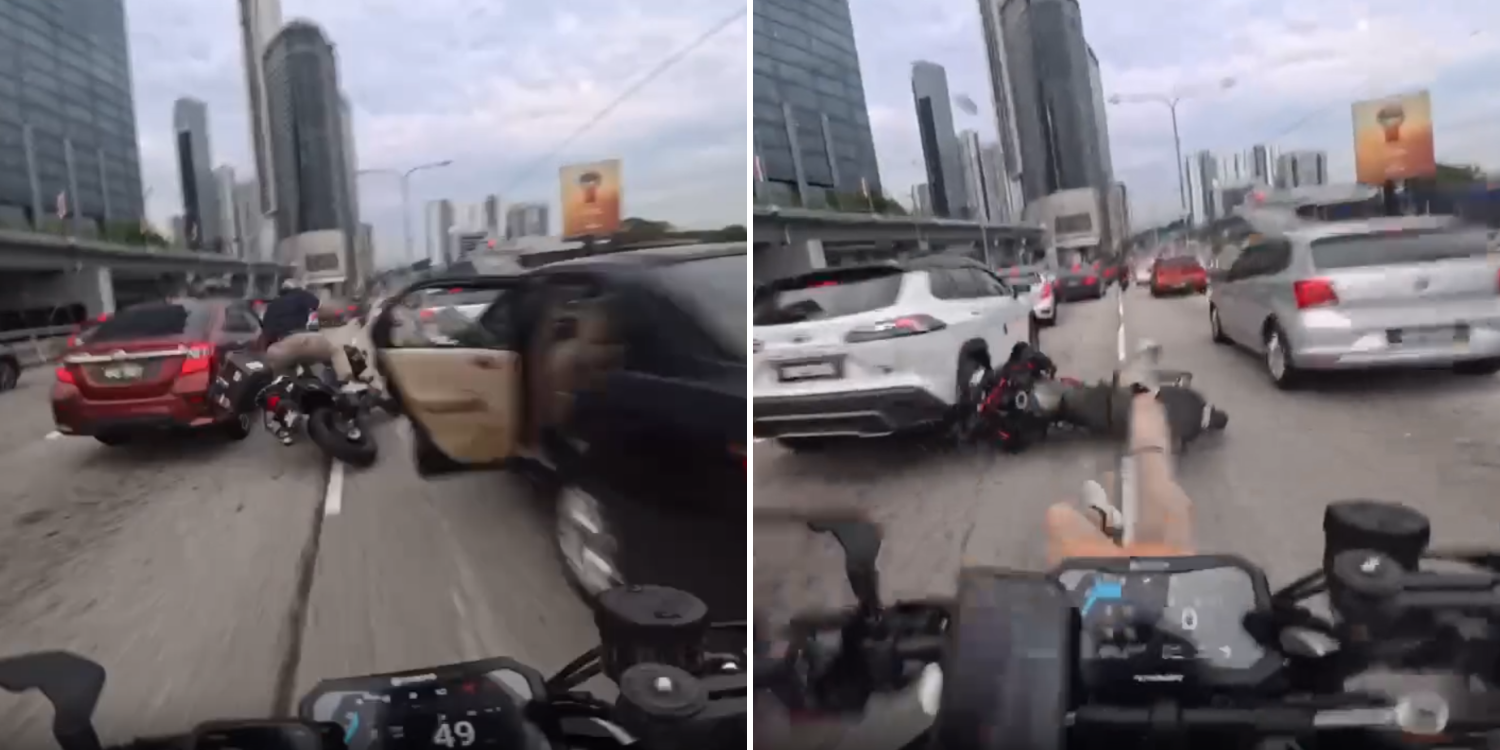 motorcyclist car door