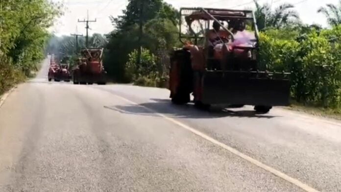 groom 20 tractors wedding
