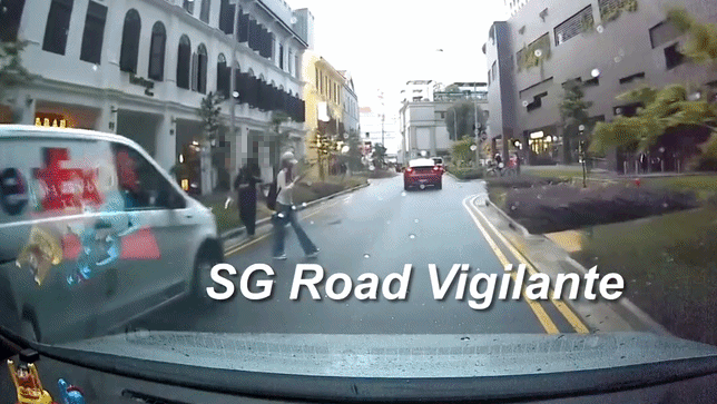 woman road phone car