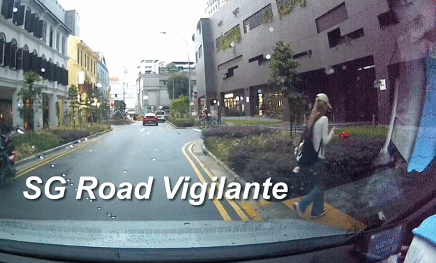 woman road phone car