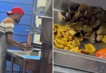 restaurant washes leftovers