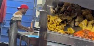 restaurant washes leftovers