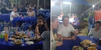 tourists funeral food court