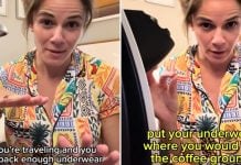 washing underwear hotel coffeemaker