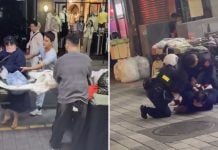 woman steals bags clothes