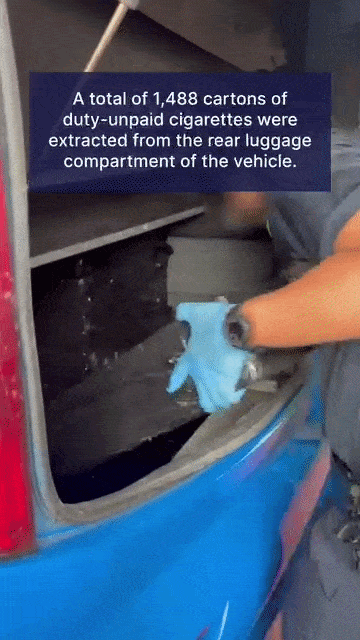 1,488 cartons of duty-unpaid cigarettes found and seized