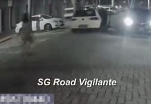 woman chases after car in Bedok