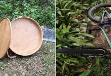 table and bicycle thrown from hdb